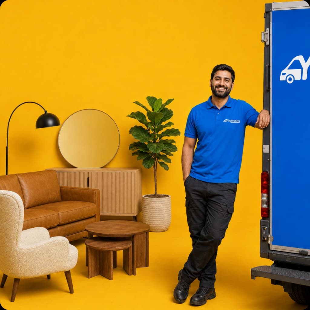 A YourVans consultant with the van, ready for a home visit
